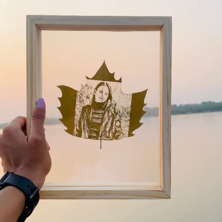 Custom Photo Leaf Engraving -