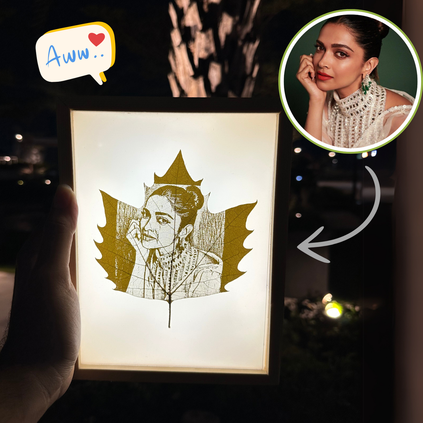 Custom Photo Leaf Engraving -