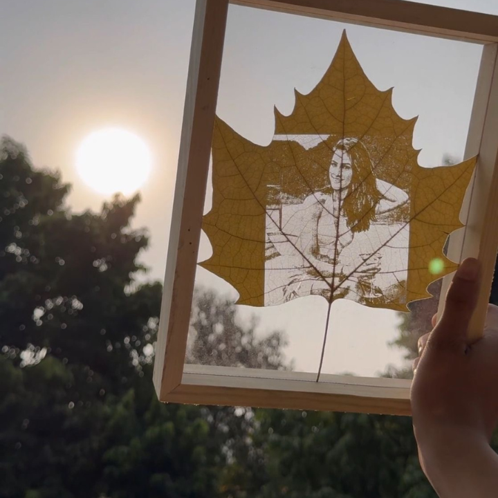 Custom Photo Leaf Engraving -