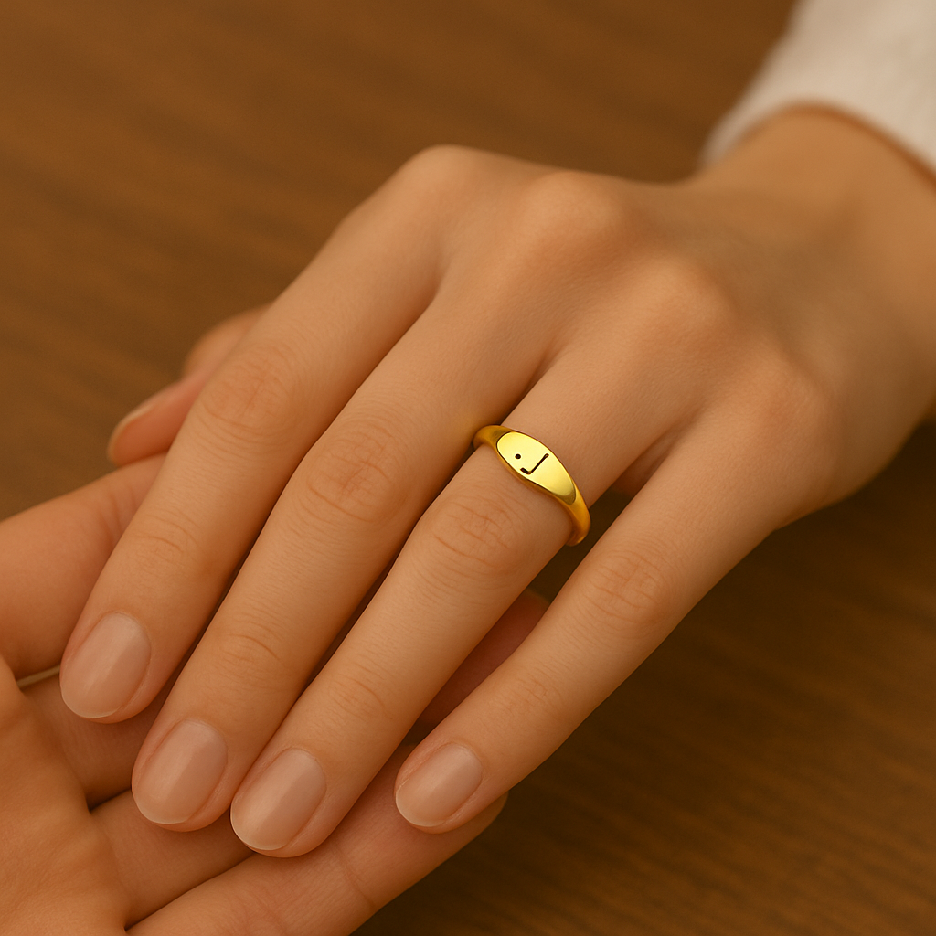 Personalised Signet Initial Ring
