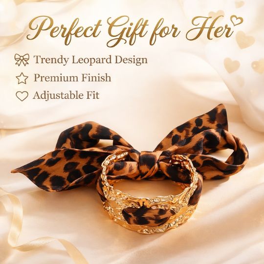Leopard Print Ribbon Bracelet