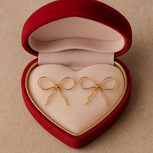 Gold Wire Bow Earrings