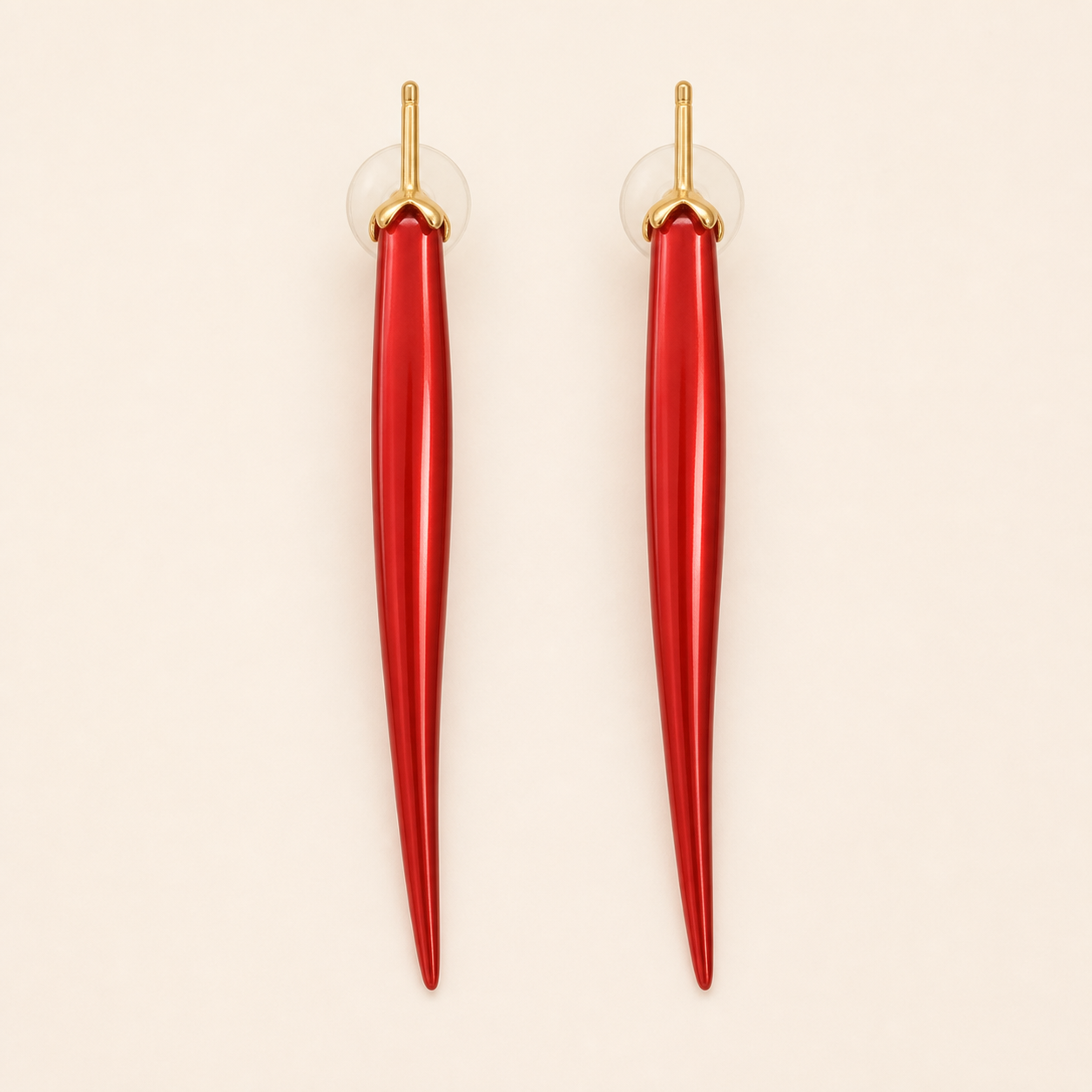 Crimson Curve Drop Earrings hero view