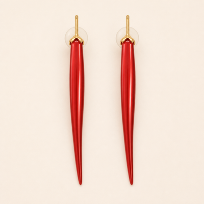 Crimson Curve Drop Earrings hero view