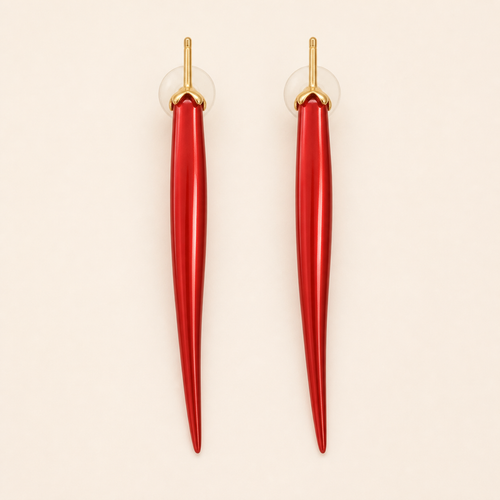 Crimson Curve Drop Earrings hero view