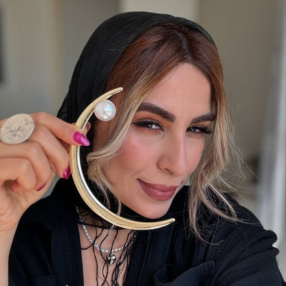 Crescent Moon Pearl Hairpin