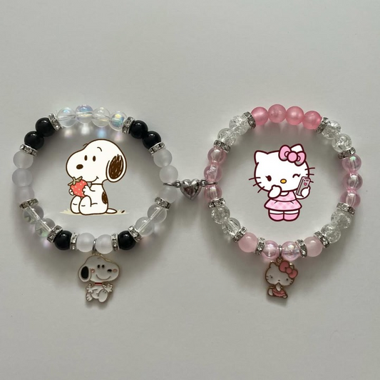 Snoopy & Kitty Bracelets (1 Pair)