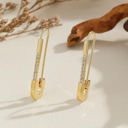 Safety Pin Hoop Earrings