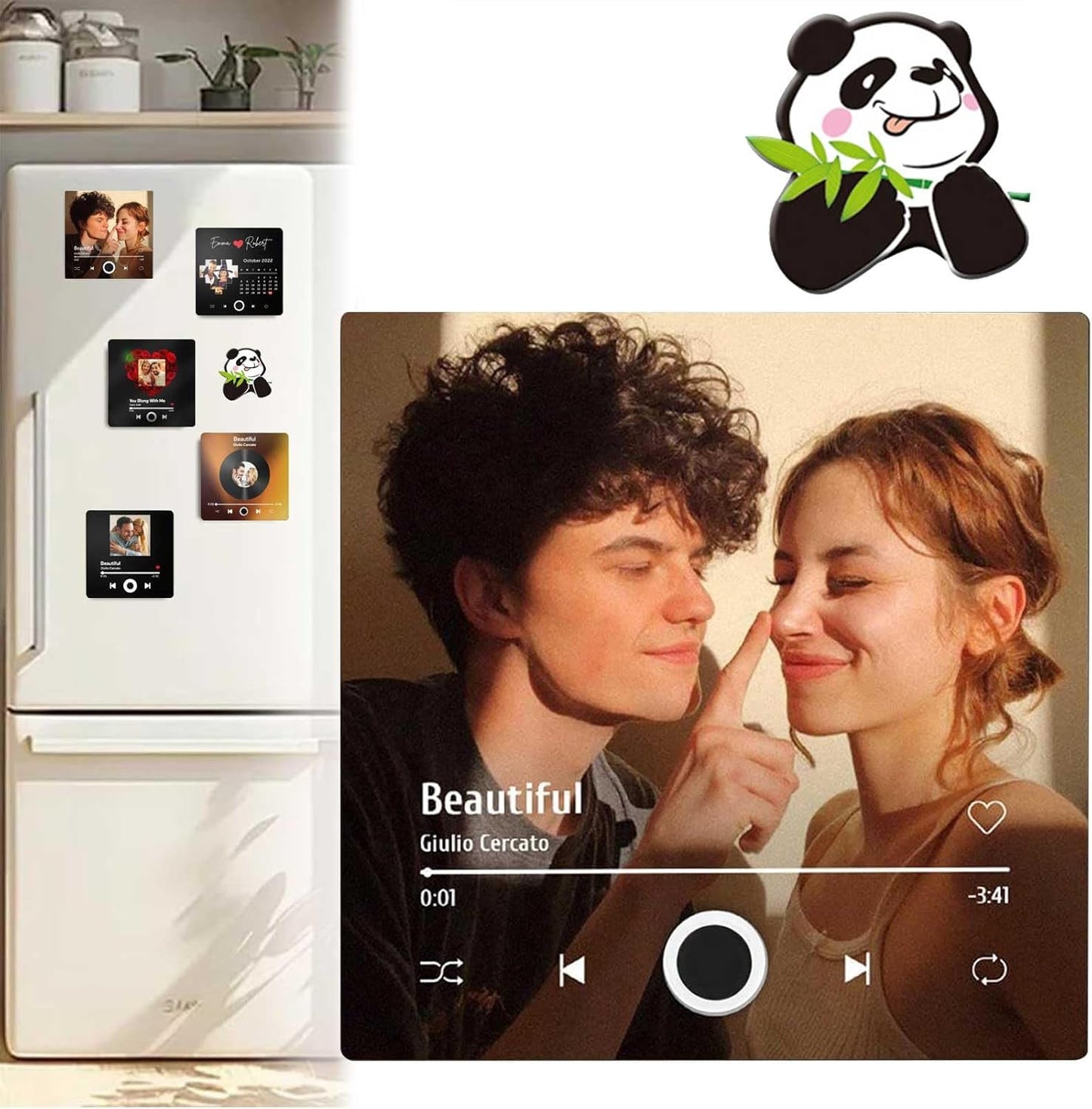 Personalized Photo + Music Fridge Magnet
