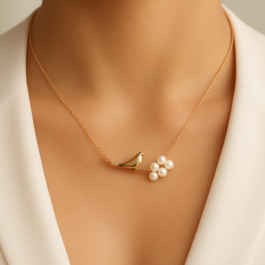 Bird Pearl Necklace