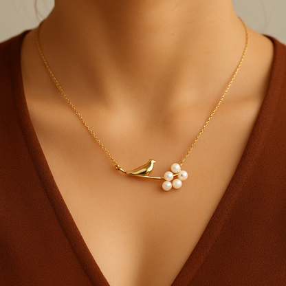 Bird Pearl Necklace