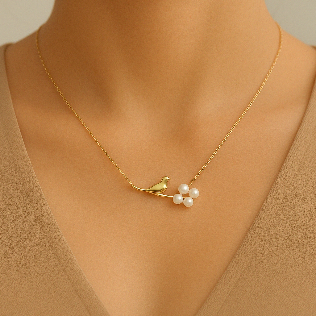 Bird Pearl Necklace