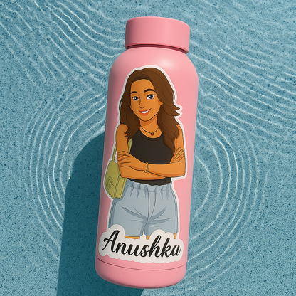 Aesthetic Cartoon Water Bottle (750 ML)
