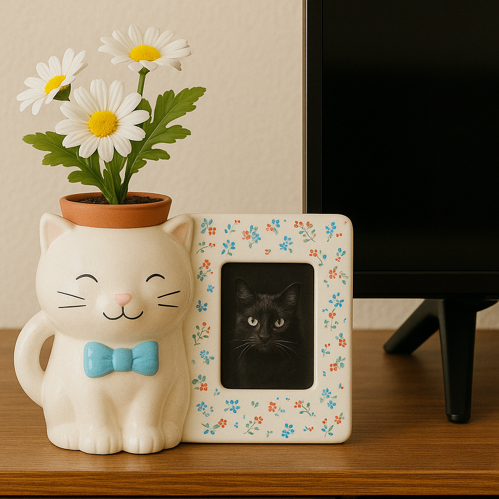 Cat Vase with Photo Frame