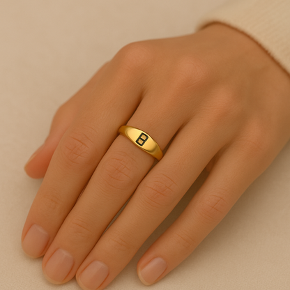 Personalised Signet Initial Ring