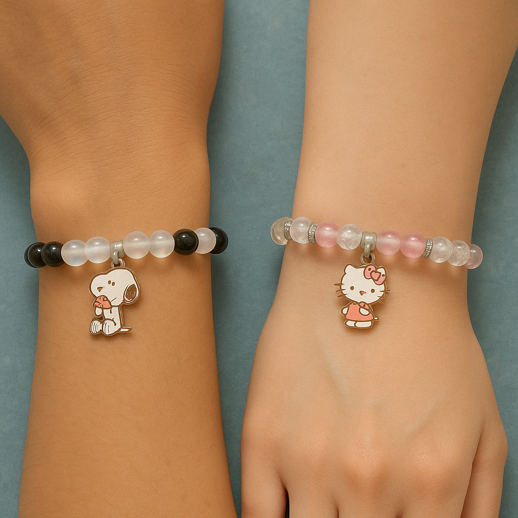 Snoopy & Kitty Bracelets (1 Pair)