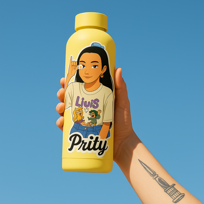 Aesthetic Cartoon Water Bottle (750 ML)