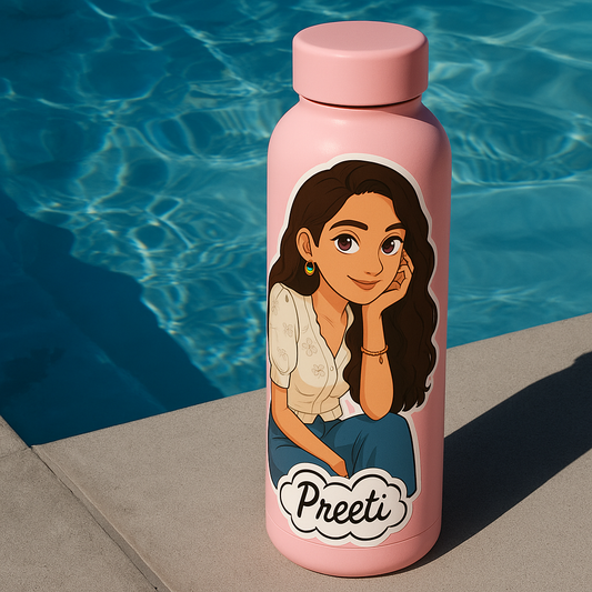 Aesthetic Cartoon Water Bottle (750 ML)