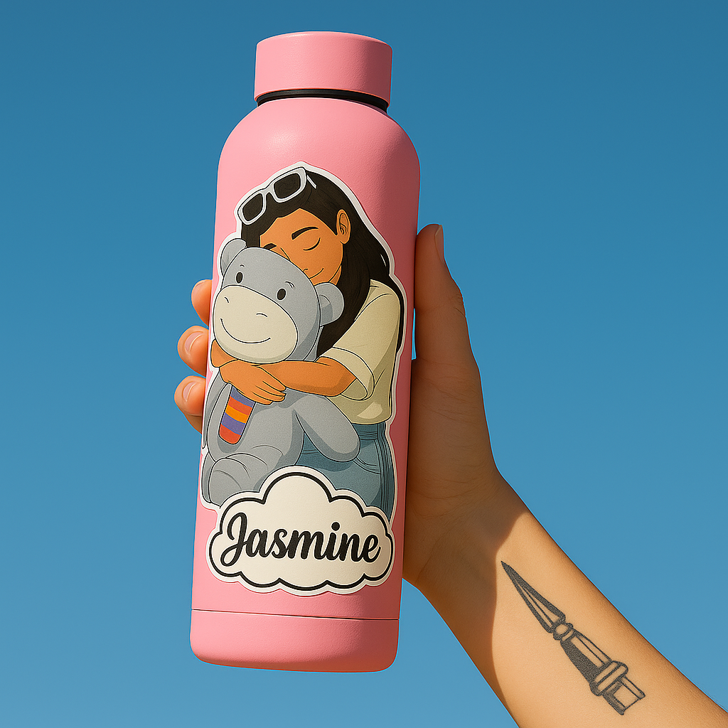 Aesthetic Cartoon Water Bottle (750 ML)