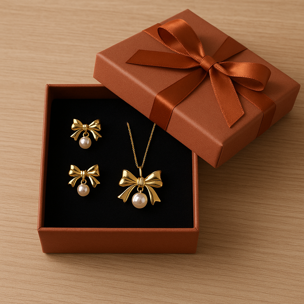 Bow Pearl Set