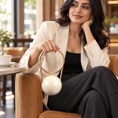 Pearl Ball Handle Mini Handbag