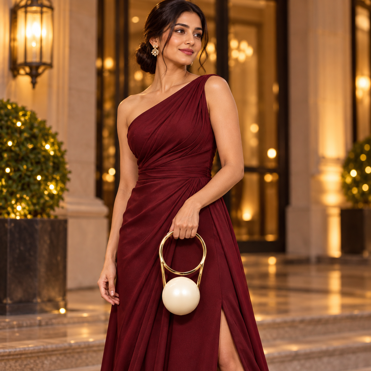 Pearl Ball Handle Mini Handbag