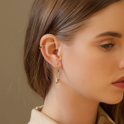 Safety Pin Hoop Earrings