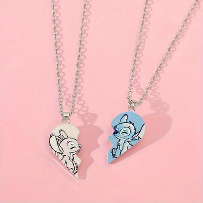 Angel & Stitch Heart Necklace