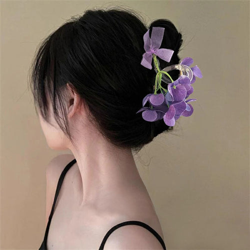 Orchid Flower Claw Clip