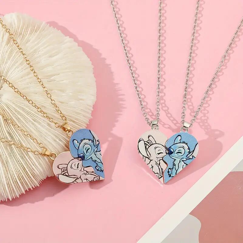 Angel & Stitch Heart Necklace