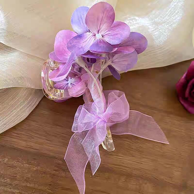 Orchid Flower Claw Clip