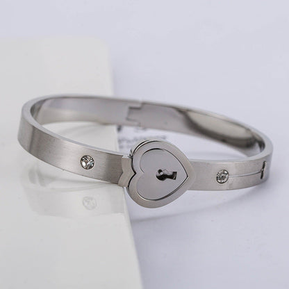 Heart Lock & Key Bracelet Set