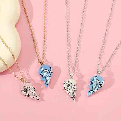 Angel & Stitch Heart Necklace