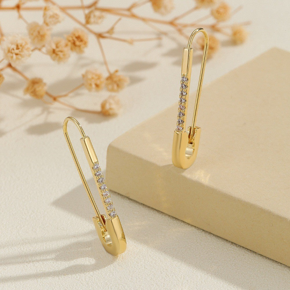 Safety Pin Hoop Earrings