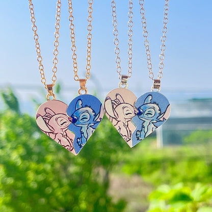 Angel & Stitch Heart Necklace