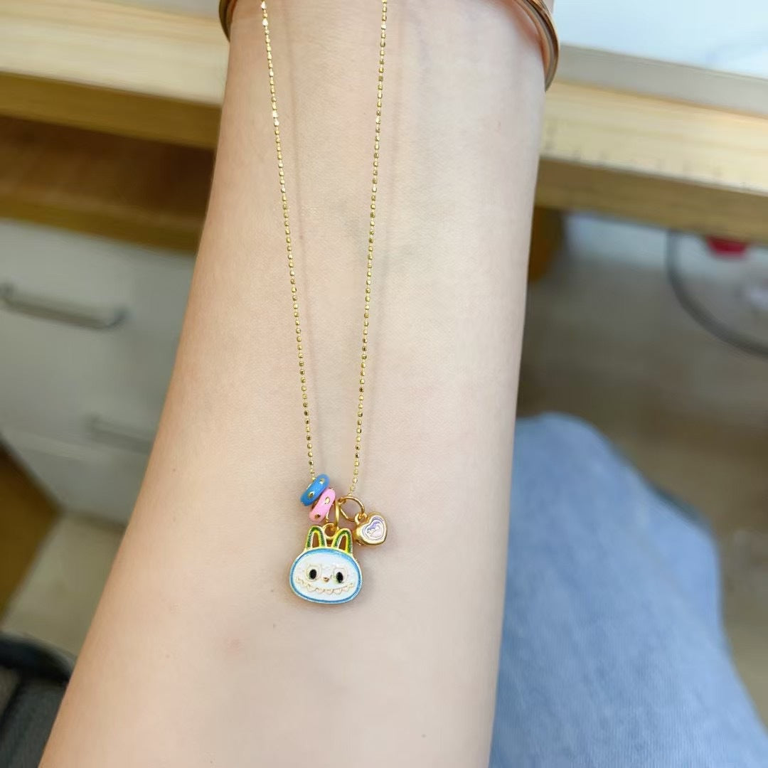 Enamel Labubu Pendant