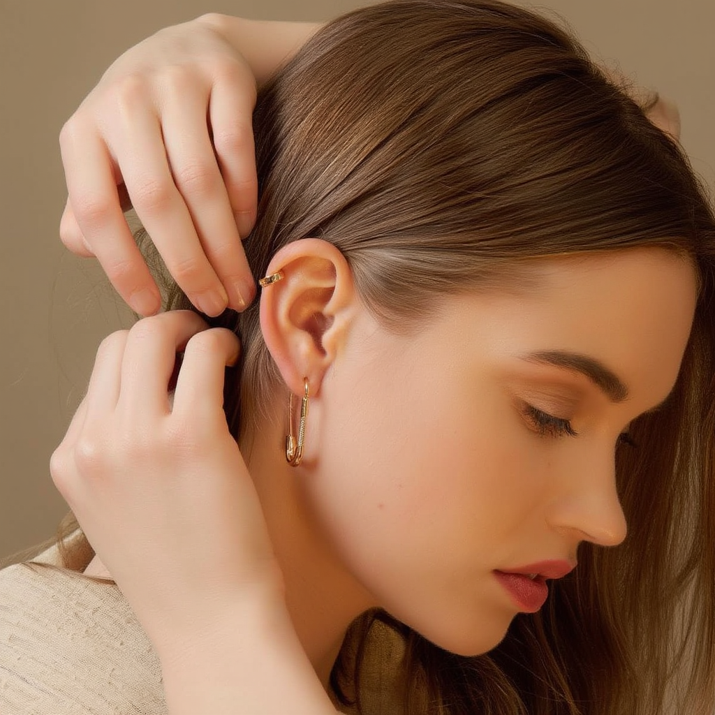 Safety Pin Hoop Earrings