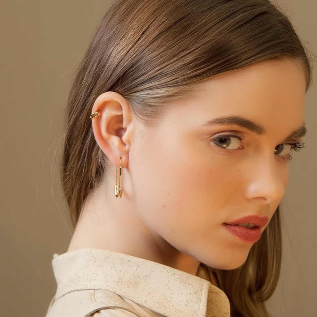 Safety Pin Hoop Earrings