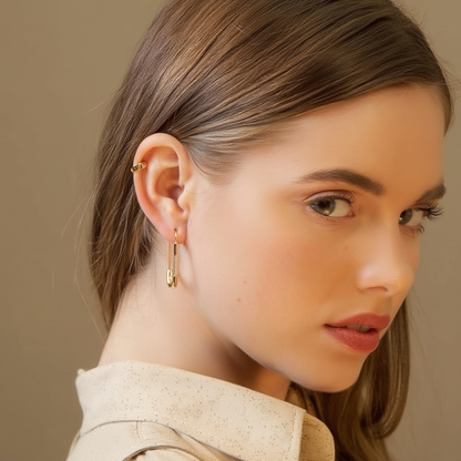 Safety Pin Hoop Earrings