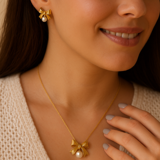 Bow Pearl Set