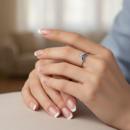 Blue Whale Ring & Necklace