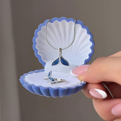 Blue Whale Ring & Necklace