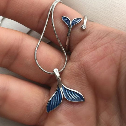 Blue Whale Ring & Necklace