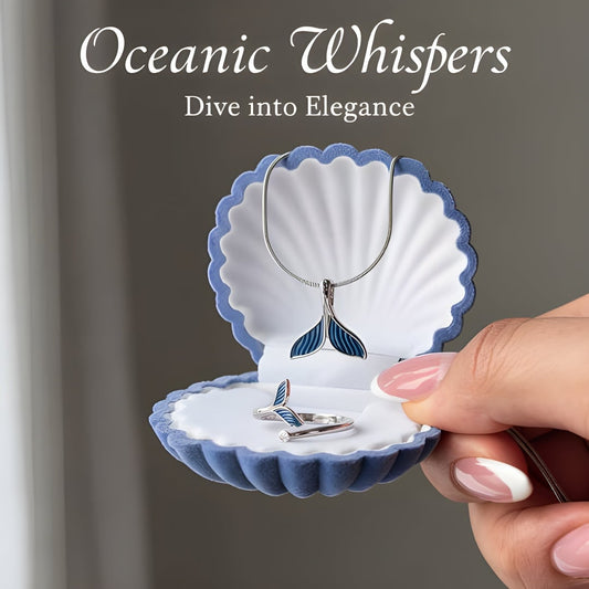 Blue Whale Ring & Necklace