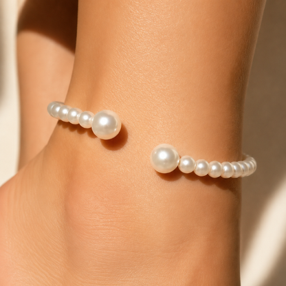 White Pearl Beaded Anklet