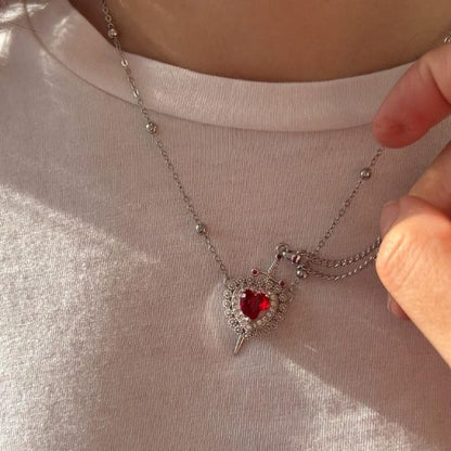 Heart and Sword Necklace