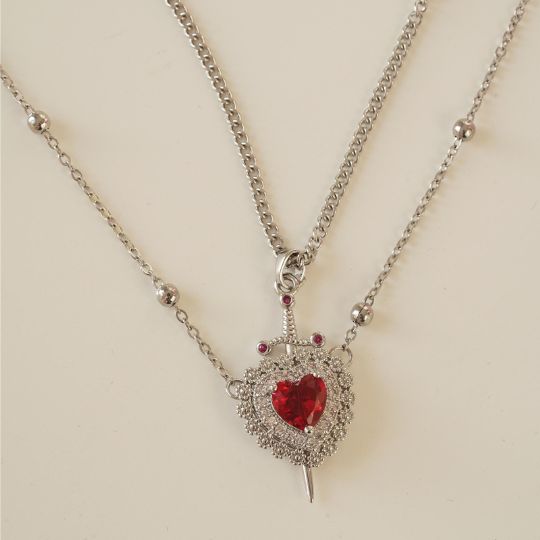 Heart and Sword Necklace