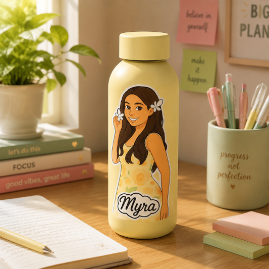 Aesthetic Cartoon Water Bottle (750 ML)