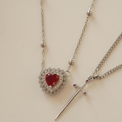 Heart and Sword Necklace
