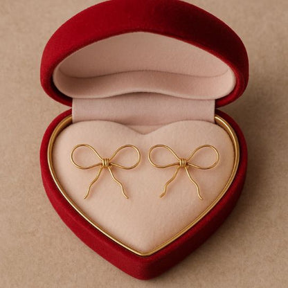 Gold Wire Bow Earrings